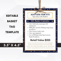 silent auction fundraiser tag template